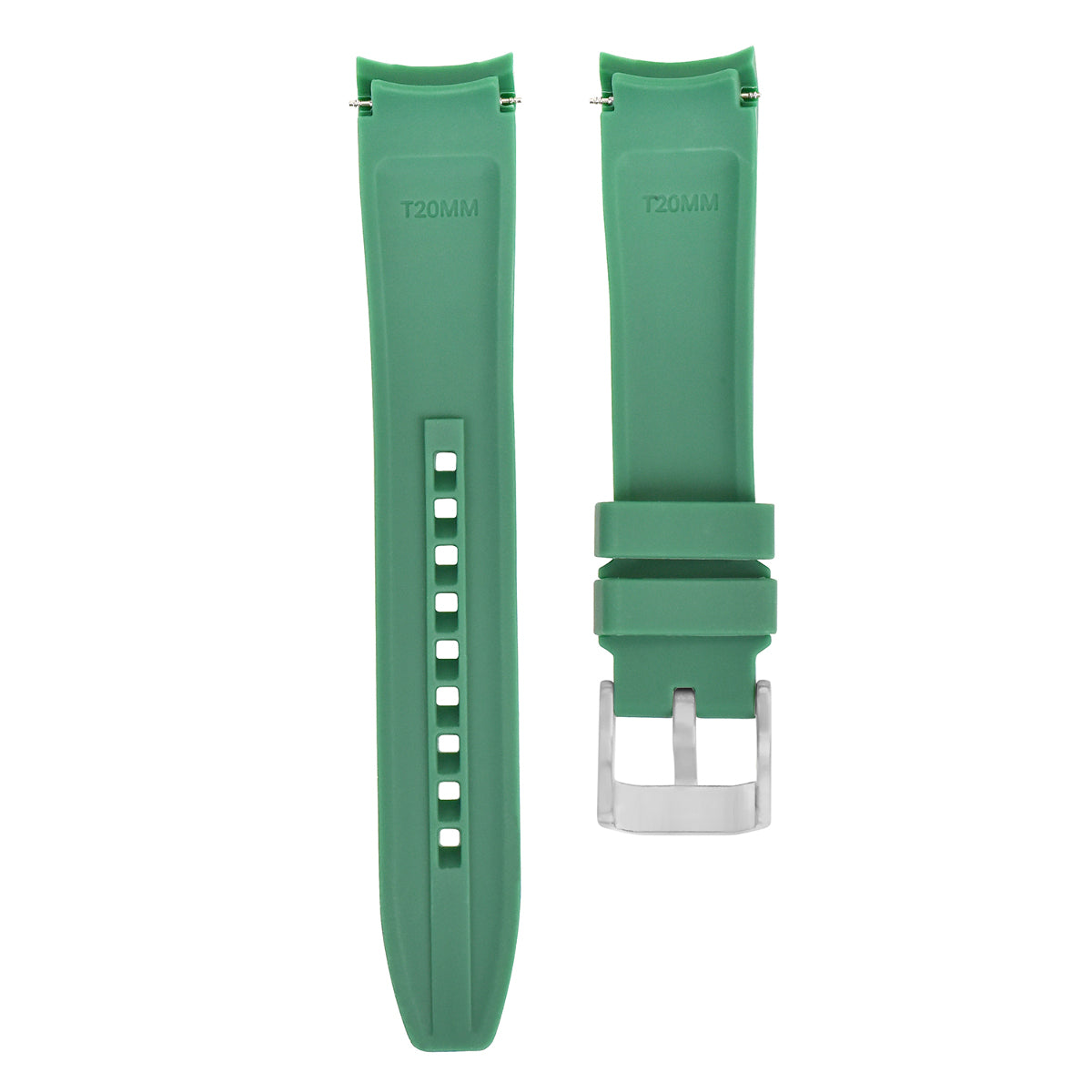 21MM RUBBER WATCH BAND STRAP FOR ROLEX DATEJUST 41, DAY DATE 2, DEEP SEA GREEN