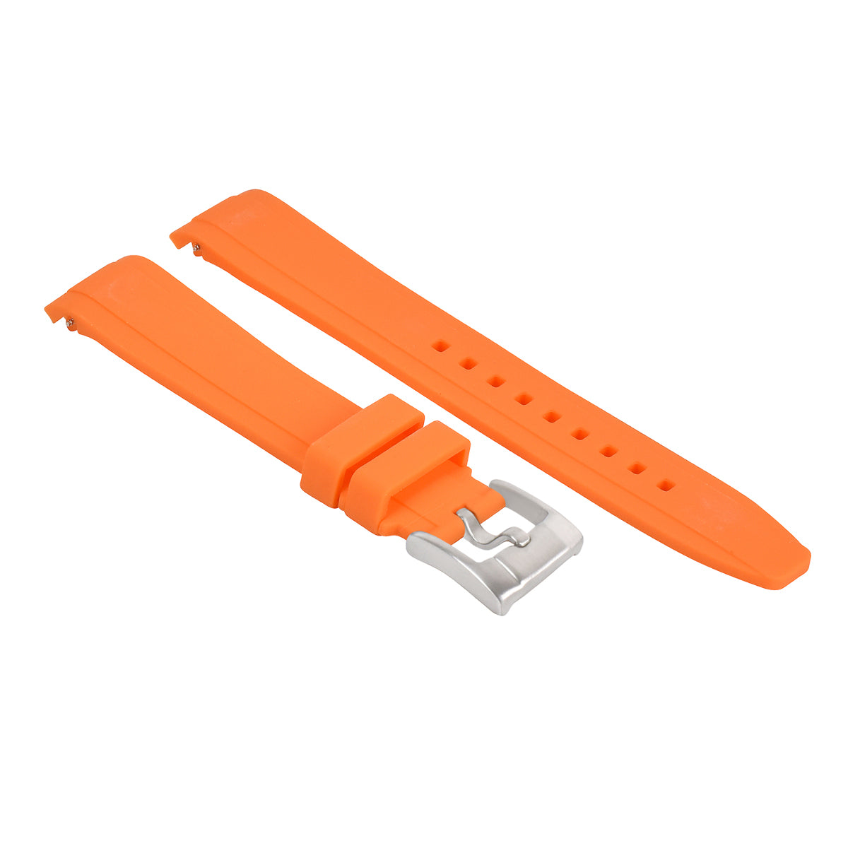 21MM RUBBER WATCH BAND STRAP FOR ROLEX DATEJUST 41, DAY DATE 2, DEEP SEA ORANGE