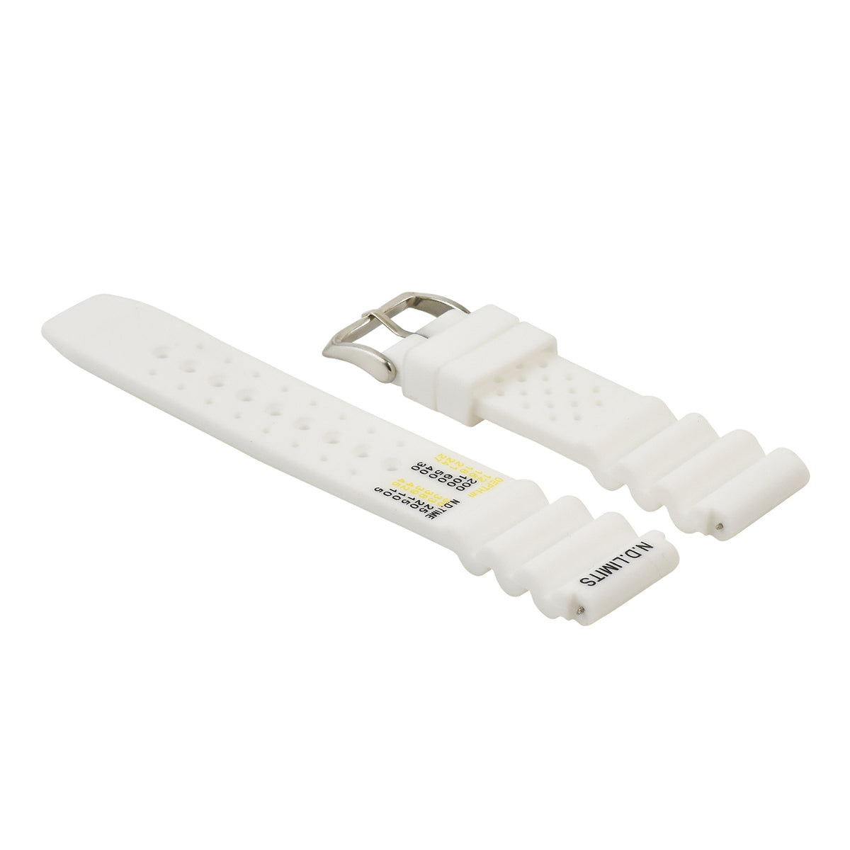 22MM N.D. LIMITS WATCH STRAP EXTREMA SPORT RUBBER DIVER FOR CITIZEN SEIKO WHITE