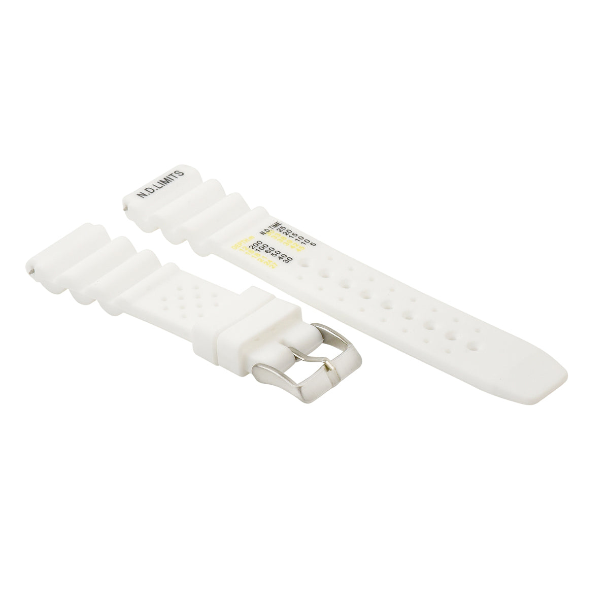 22MM N.D. LIMITS WATCH STRAP EXTREMA SPORT RUBBER DIVER FOR CITIZEN SEIKO WHITE