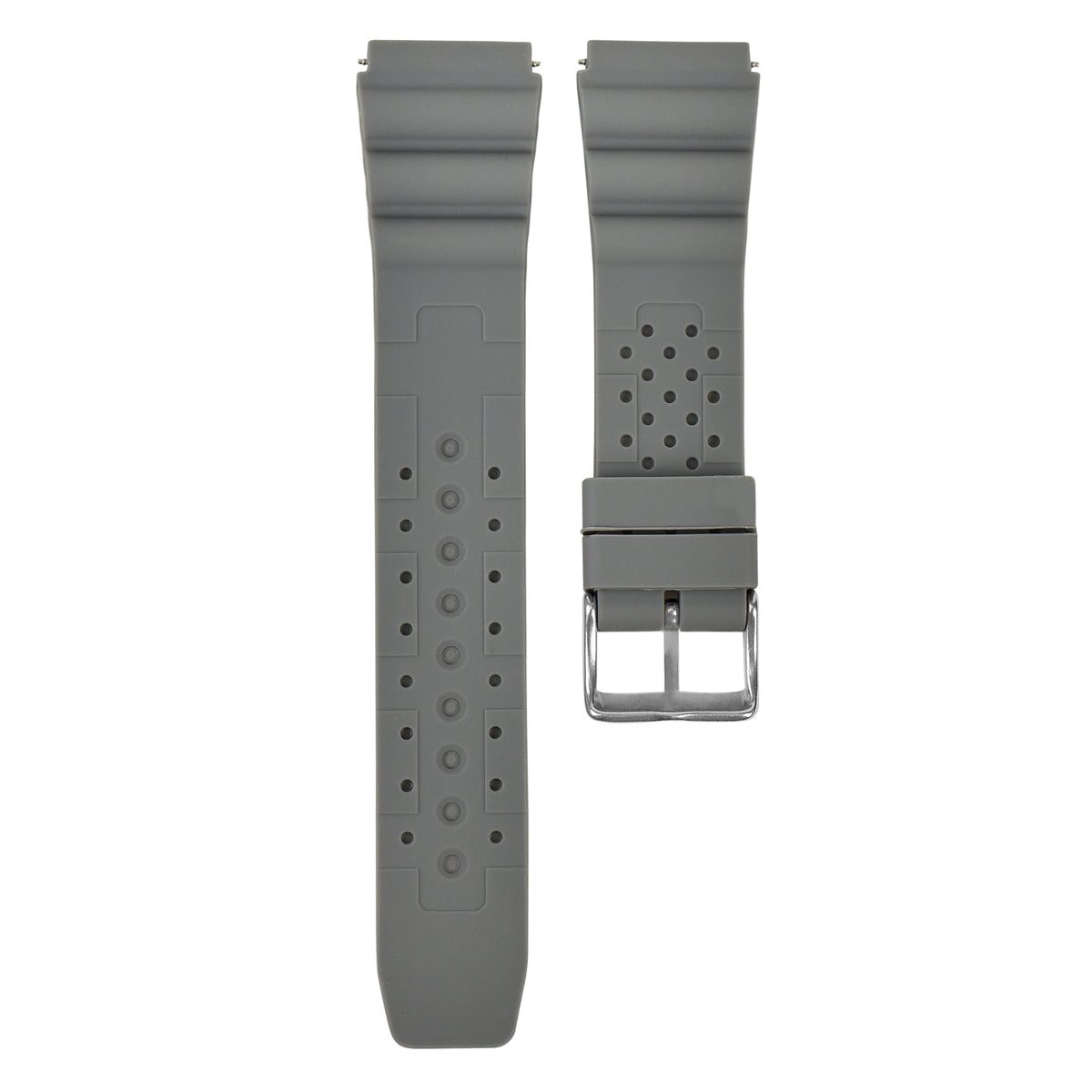 20-22MM ND LIMIT WATCH BANDSTRAP EXTREMA SPORT RUBBER DIVER FOR CITIZEN/SEIKO - Citizen, Seiko, Gray, view 4