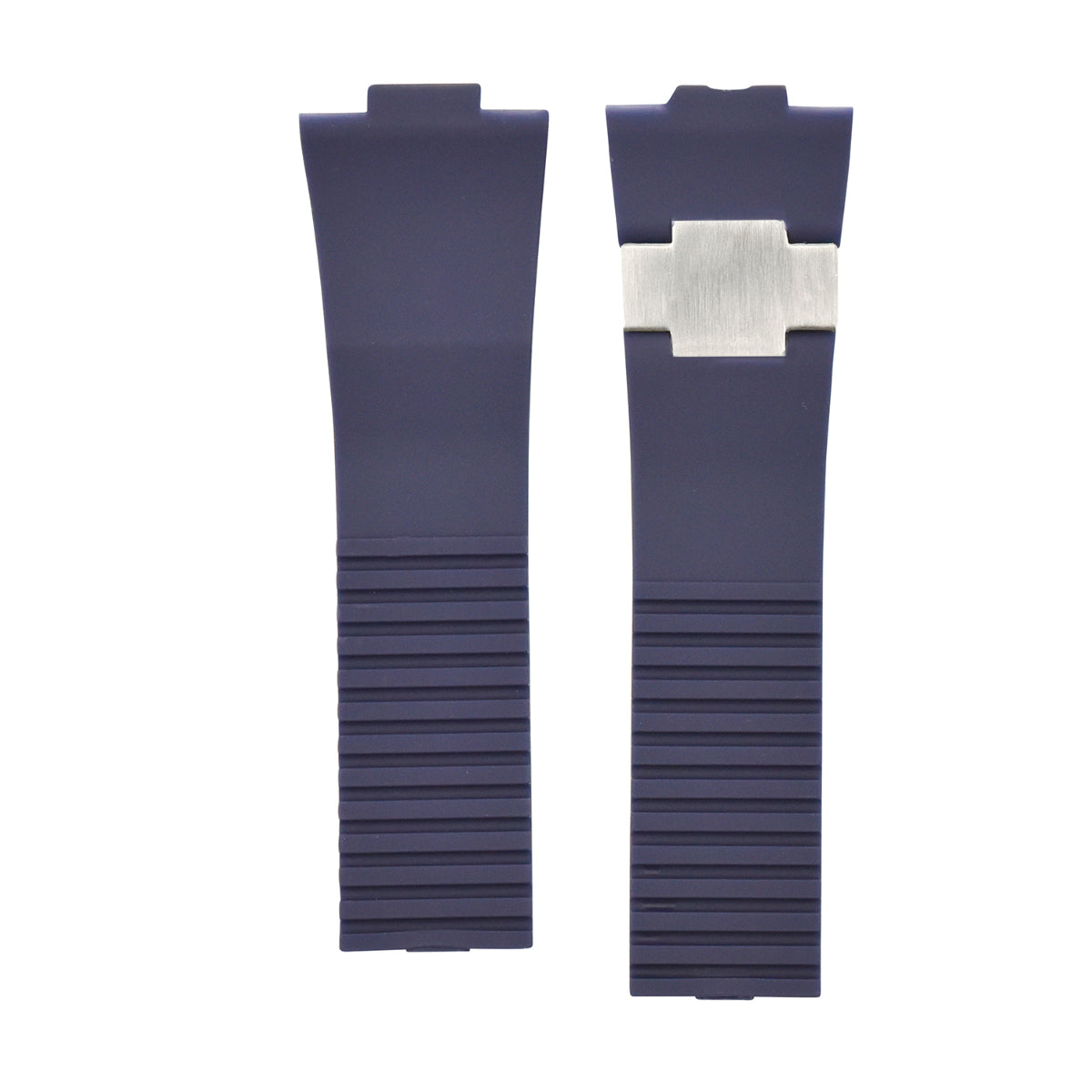 25*12MM SILICONE RUBBER WATCH BAND STRAP FOR ULYSSE NARDIN MARINE DIVER BLUE