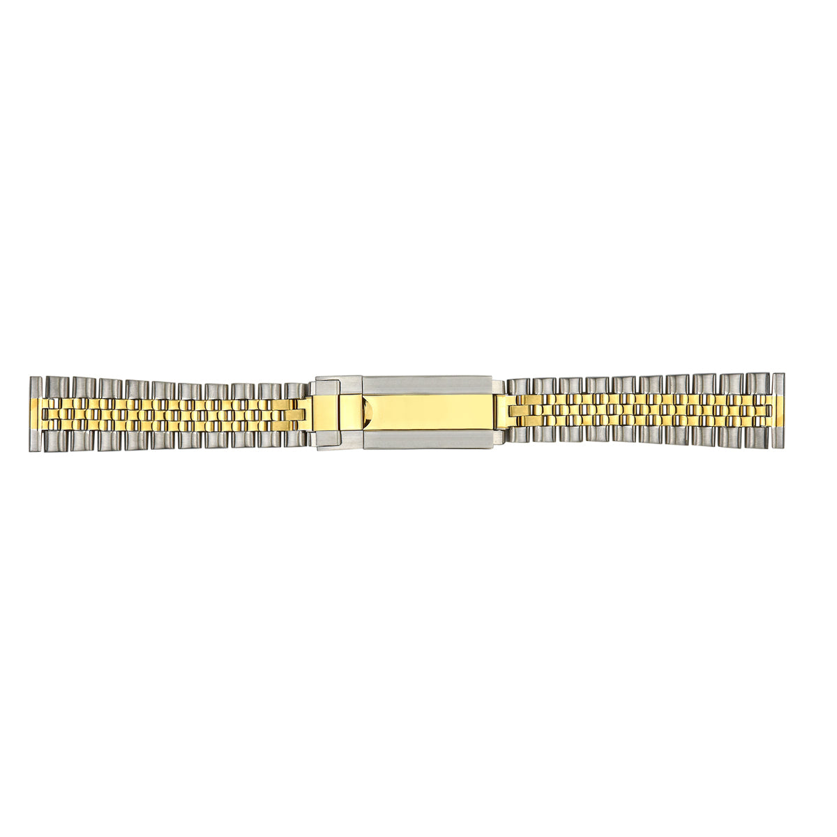 19MM JUBILEE WATCH BAND FOR SEIKO CITIZEN  TAG HEUER TWO TONE GLIDE LOCK STRAIGHT END