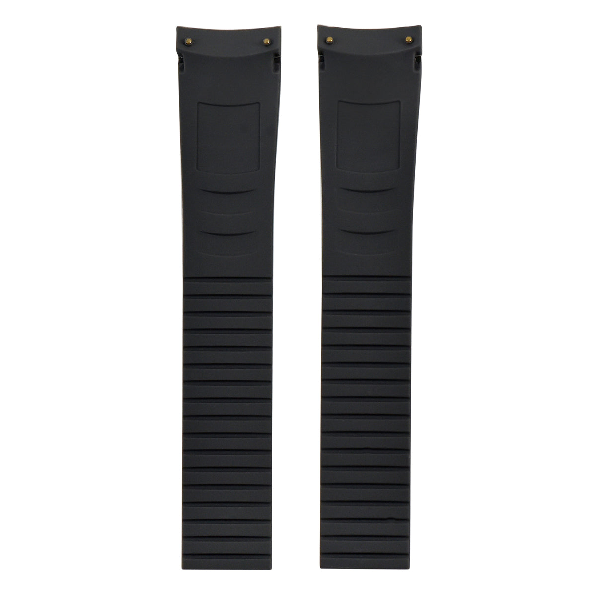 21mm Rubber Watch Band Replacement Strap Fits For Patek Philippe Aquanaut 5167A, Black, front view
