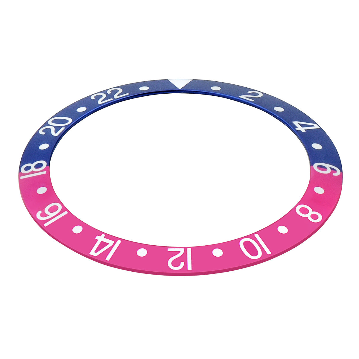 REPLACEMENT BEZEL INSERT BLUE/RED FUCHSIA FOR WATCH 37.70MM X 30.70MM