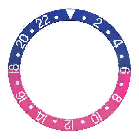 BEZEL INSERT FOR ROLEX GMT I 1670 1675 16750 FUCHSIA BLUE AND RED/PINKISH