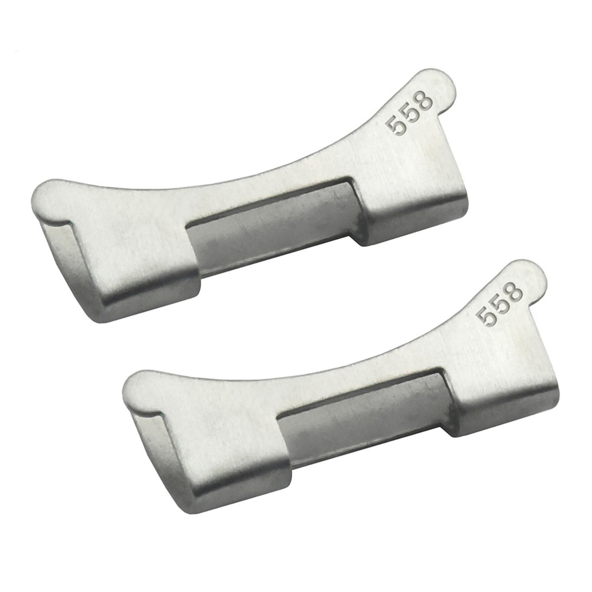 2 - 558 END LINK PIECE FOR VINTAGE ROLEX OYSTER WATCH BAND 20MM 78360 S/STEEL