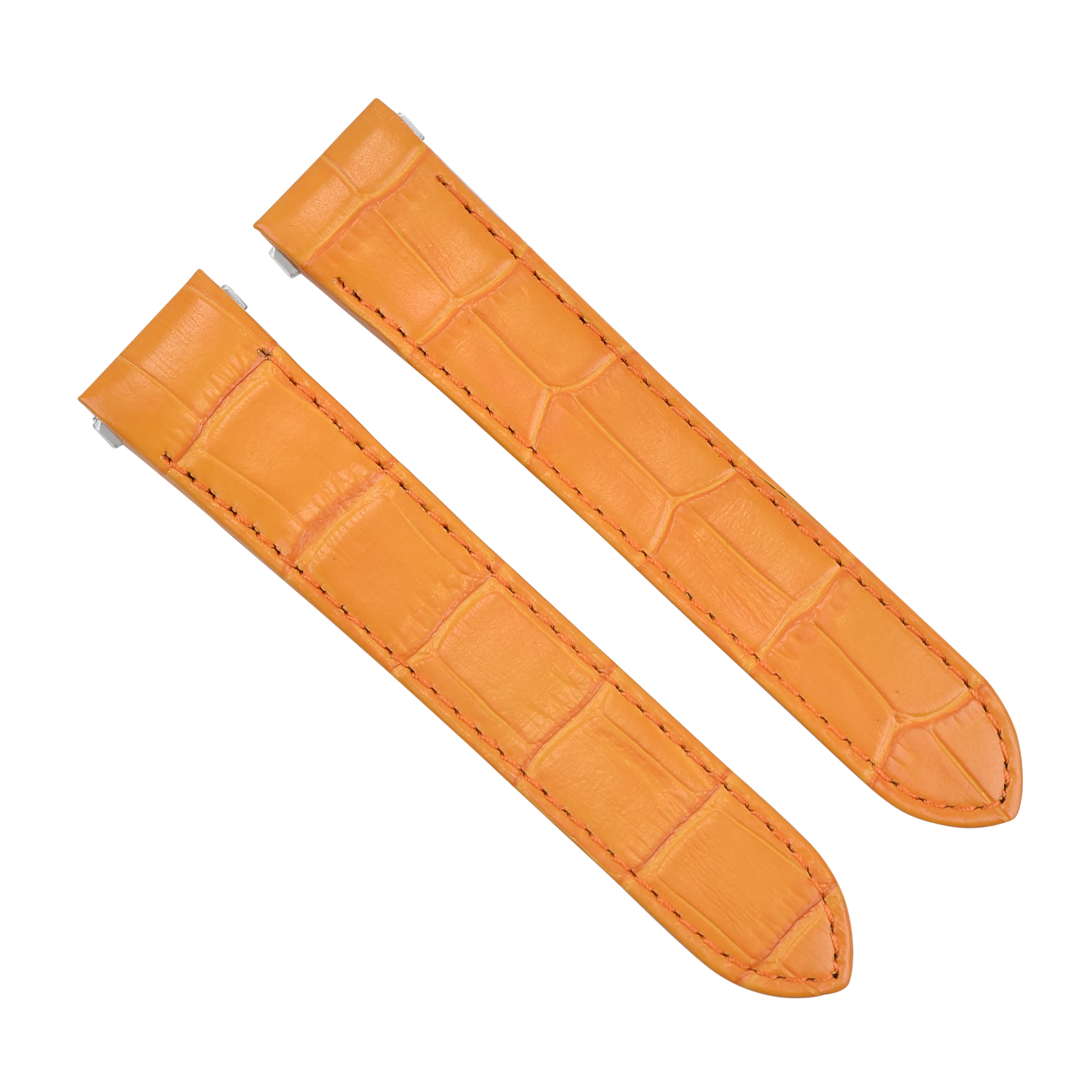 20MM LEATHER STRAP BAND FOR CARTIER ROADSTER XL W62032X6 W62020X6 RELEASE ORANGE