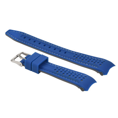 18-19-21-22-23MM CURVED RUBBER WATCH BAND STRAP FOR RALLY RACING PERFORATED