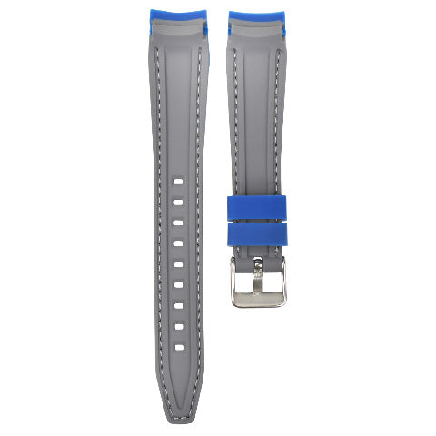 18-19-21-22-23MM CURVED RUBBER WATCH BAND STRAP FOR RALLY RACING PERFORATED