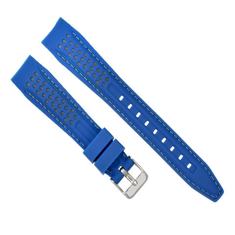 18-19-21-22-23MM CURVED RUBBER WATCH BAND STRAP FOR RALLY RACING PERFORATED