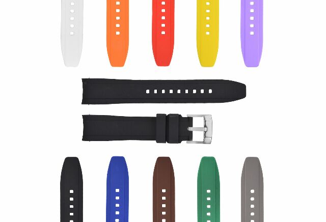 20/21/22MM UNIVERSAL CURVED END SILICONE RUBBER WATCH BAND STRAP WITH CLASP