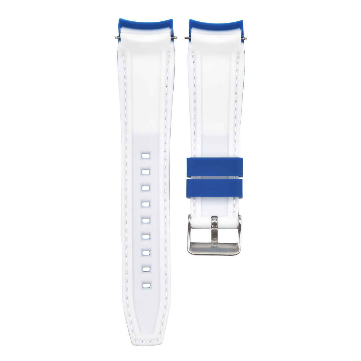 18MM CURVED RUBBER STRAP PERFORATED FOR CITIZEN ECO DRIVE WATCH BLUE