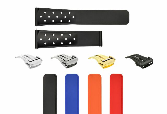 22MM SILICONE RUBBER WATCH BAND STRAP FOR TAG HEUER CARRERA MONACO AQUAREACER TQ