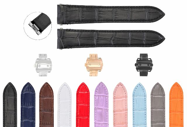 21MM LEATHER WATCH BAND STRAP FOR CARTIER SANTOS WSSA0018 QUICK RELEASE