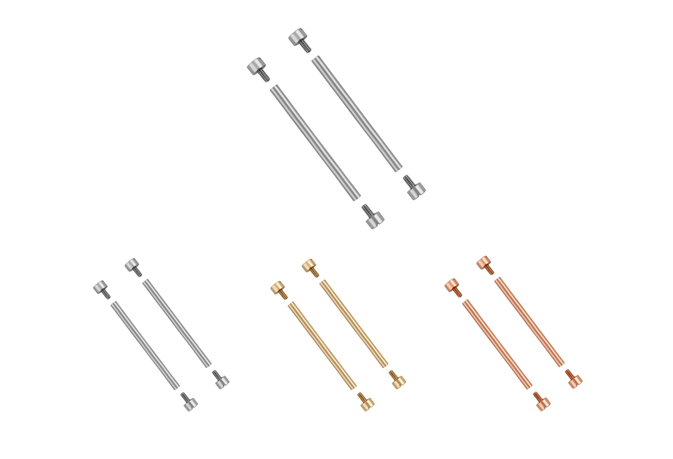 27-32MM STAINLESS STEEL INVICTA TUBES AND SCREWS STEEL, GOLD, ROSE
