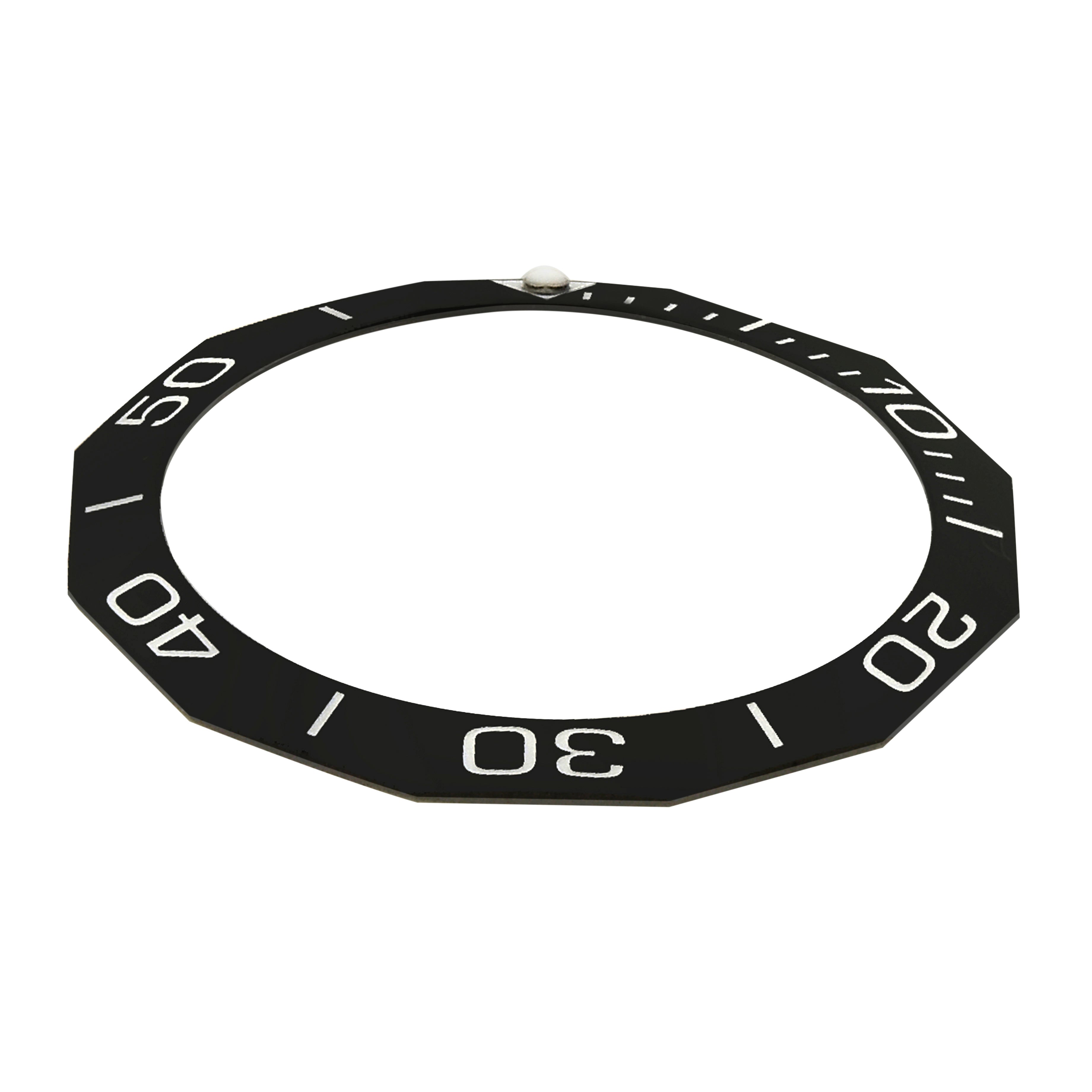 REPLACEMENT BEZEL INSERT BLACK CERAMIC FOR WATCH 37.60MM X 30.70MM