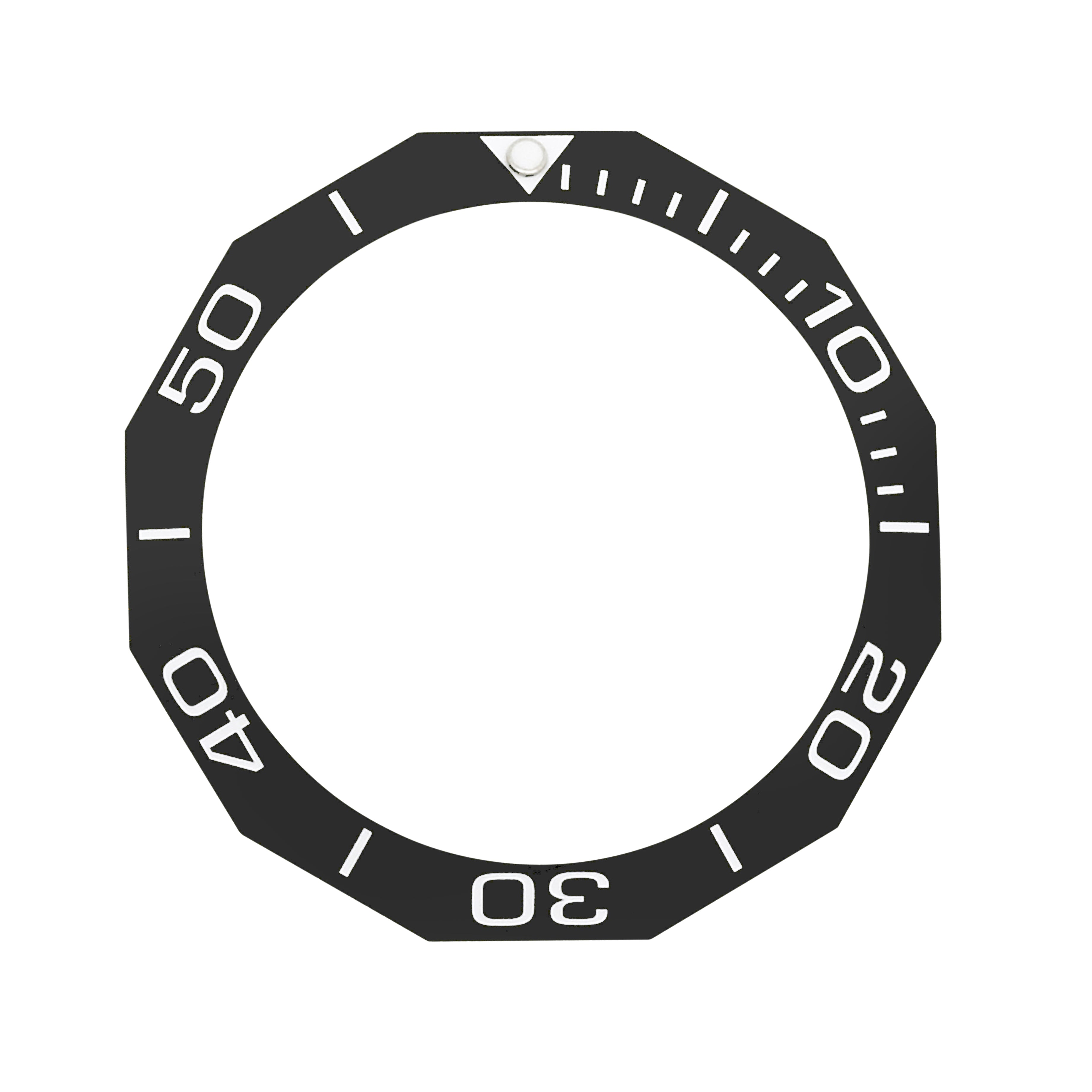 REPLACEMENT BEZEL INSERT BLACK CERAMIC FOR WATCH 37.60MM X 30.70MM