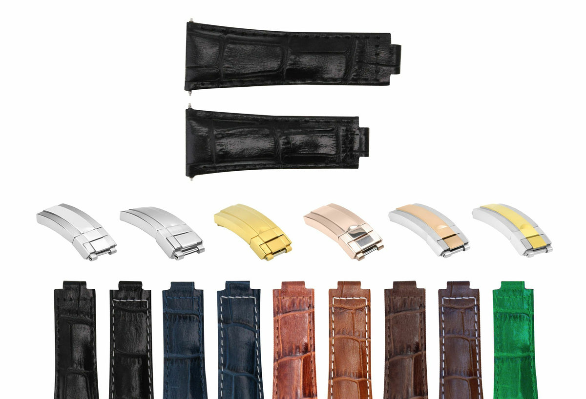 20MM LEATHER WATCH STRAP FOR ROLEX DAYTONA 16518 116520 116523 SHORT MEDIUM LONG