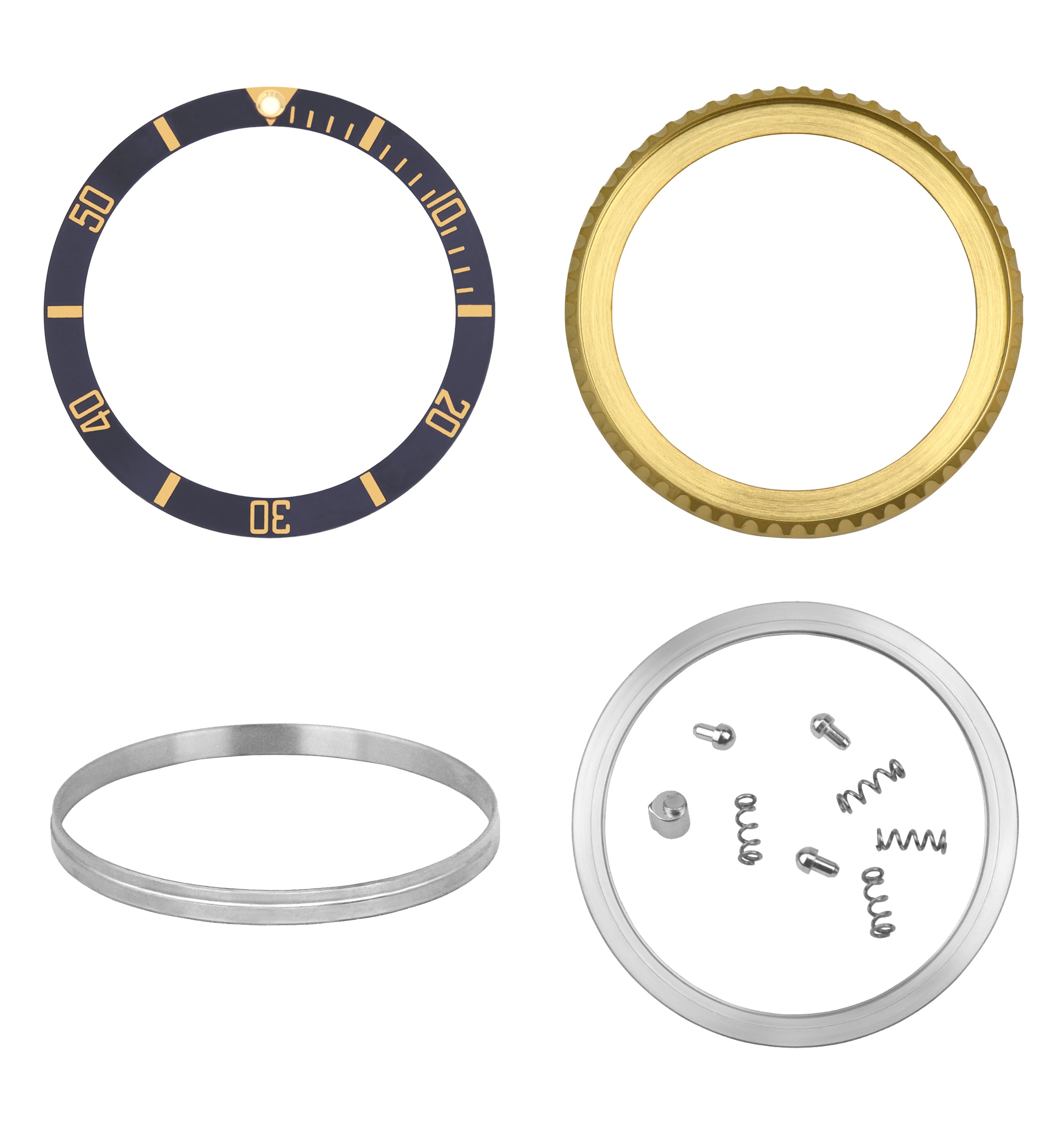 BEZEL & INSERT KIT FOR ROLEX SUBMARINER CERAMIC MODEL 116613, 116618 BLACK/GOLD