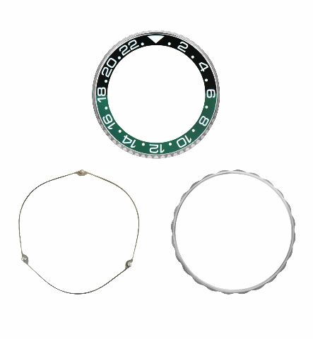 BEZEL INSERT KIT FOR ROLEX GMT MASTER II 116710 116710LN SPRITE BLACK/GREEN