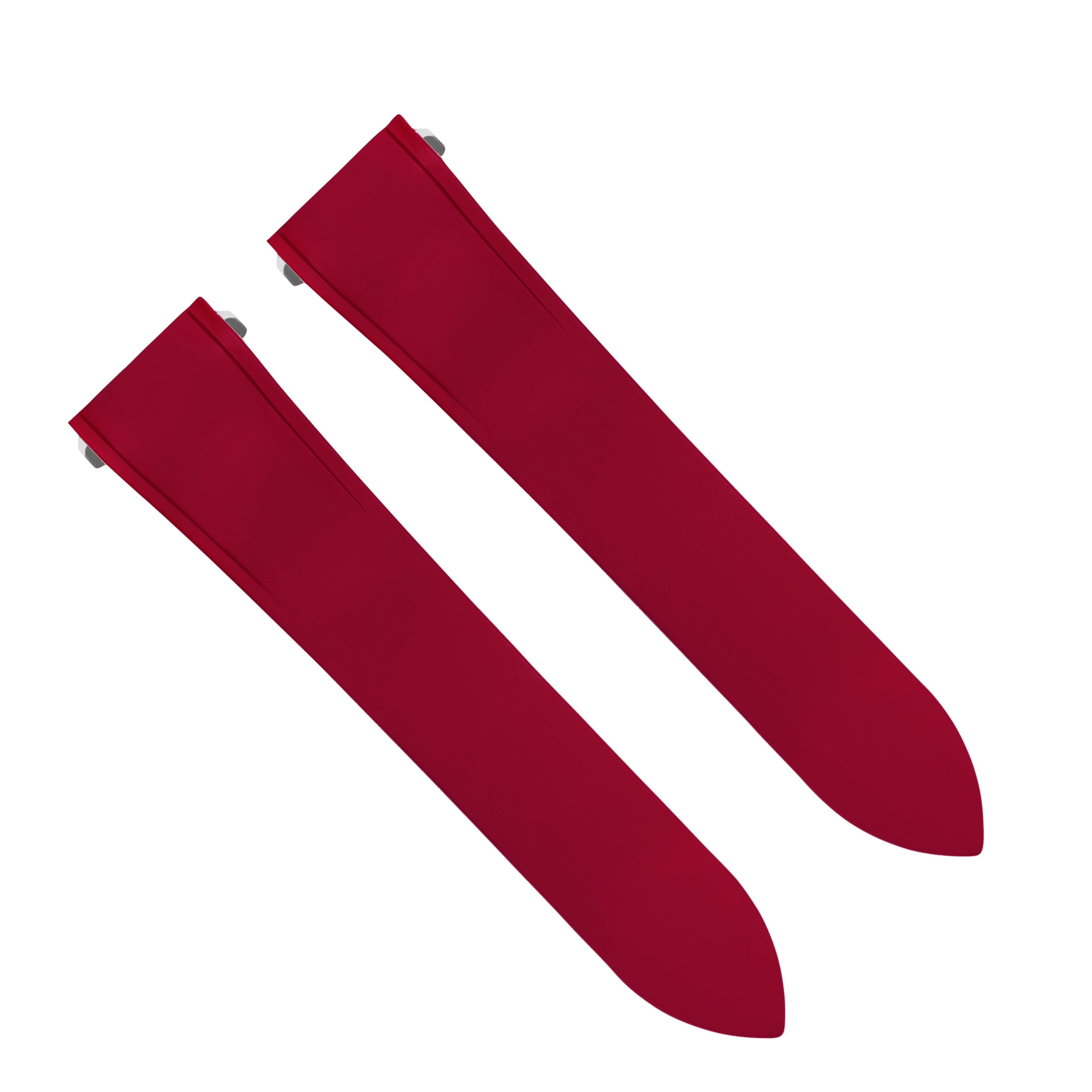 21MM SILICON RUBBER WATCH BAND STRAP FOR CARTIER SANTOS QUICK RELEASE RED