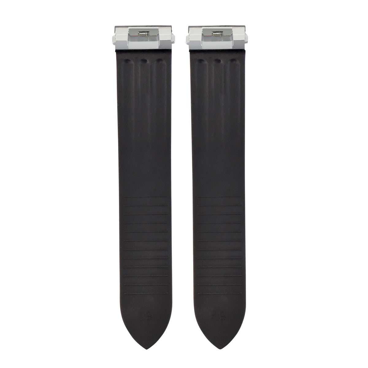 19-20MM SILICONE RUBBER WATCH BAND STRAP FOR CARTIER ROADSTER EZ QUICK RELEASE, Black, front view