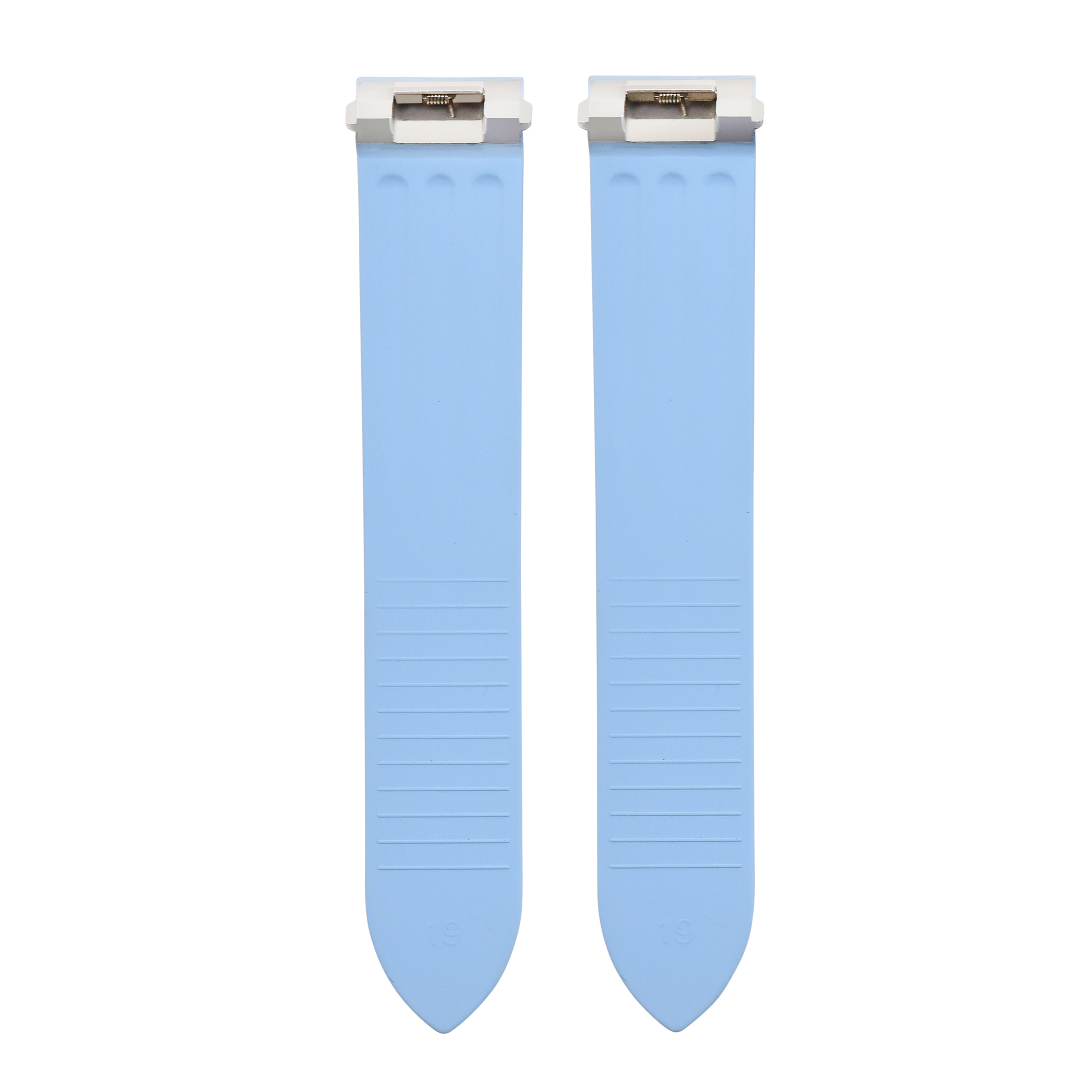 19MM SILICON RUBBER WATCH BAND STRAP FOR CARTIER ROADSTER QUICK RELEASE LT. BLUE