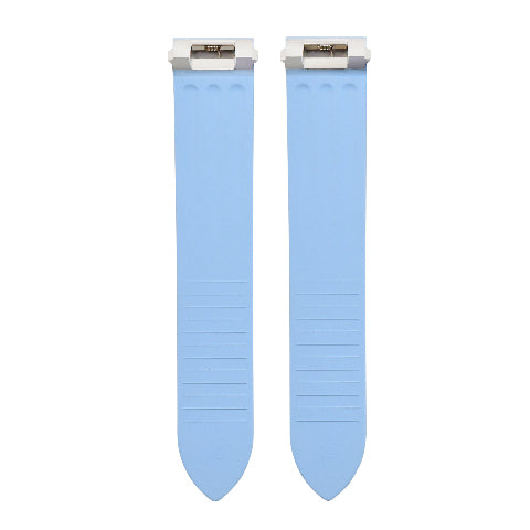 20MM LIGHT BLUE SILICONE RUBBER WATCH BAND STRAP FOR CARTIER ROADSTER EZ RELEASE