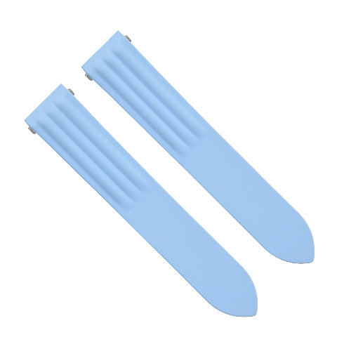 20MM LIGHT BLUE SILICONE RUBBER WATCH BAND STRAP FOR CARTIER ROADSTER EZ RELEASE