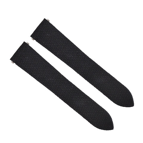 21MM SILICON RUBBER WATCH BAND STRAP FOR CARTIER SANTOS QUICK RELEASE BLACKCLOTH