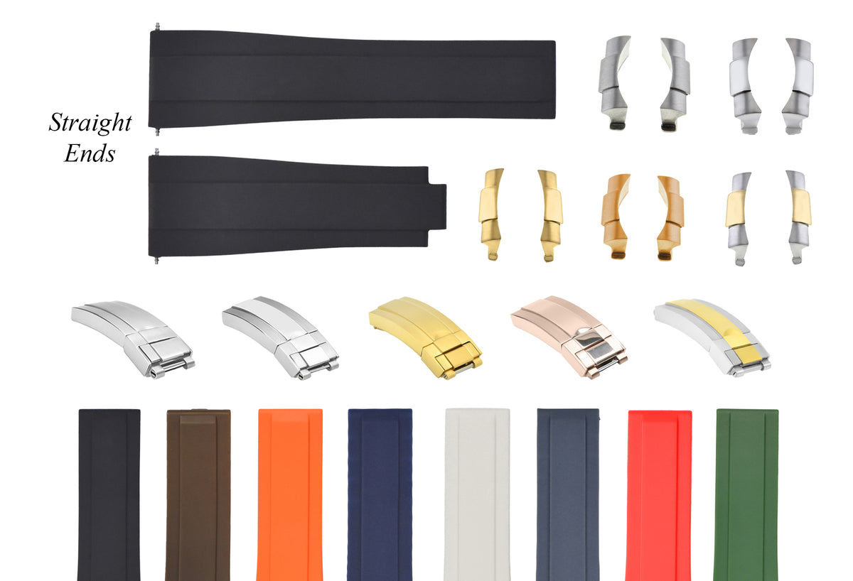 20MM 21MM 22MM RUBBER WATCH BAND STRAP WITH CLASP ENDPIECE FOR DATEJUST DAYTONA