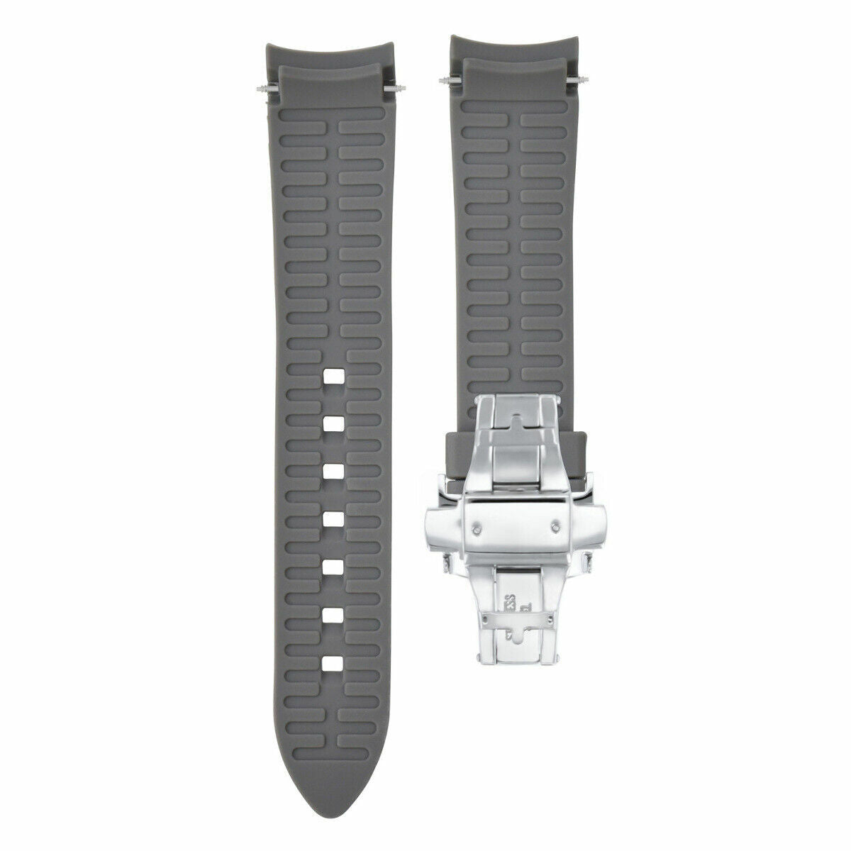 CURVED END SILICONE RUBBER DIVER STRAP FOR SEIKO ALPINIST SARB0017 CLASP - 21MM