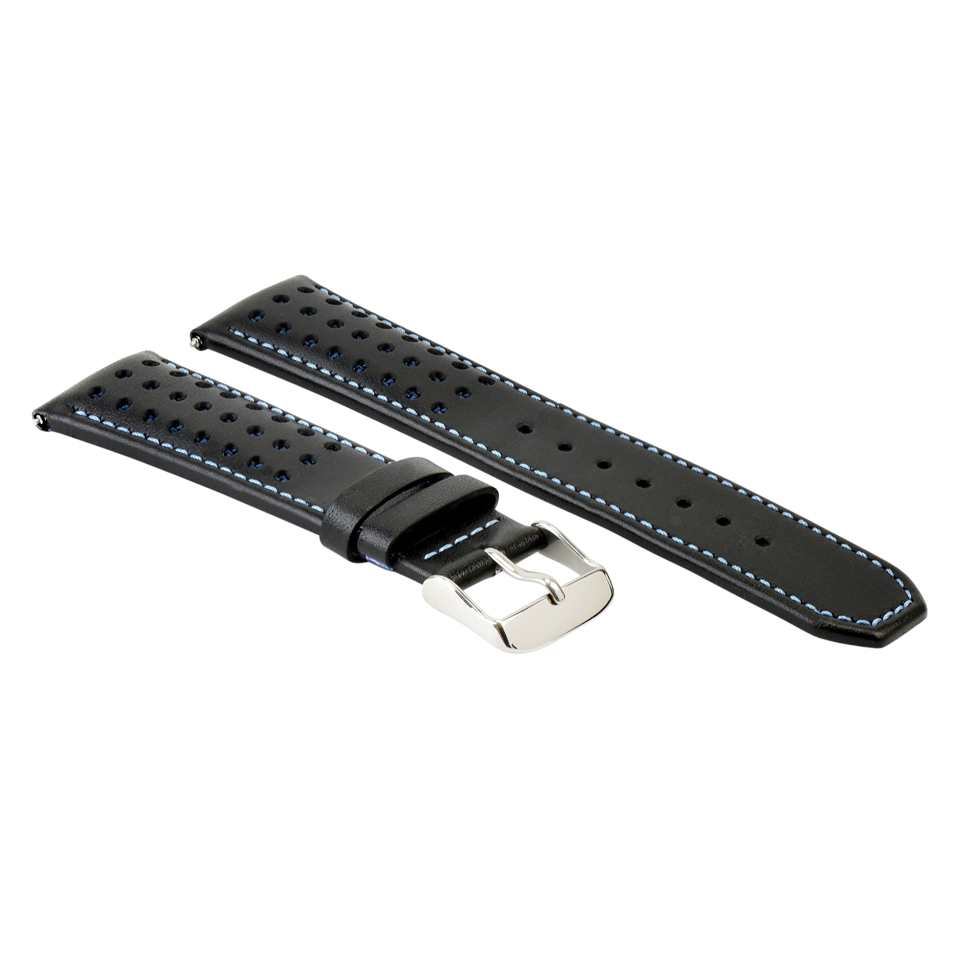 23MM LEATHER WATCH BAND STRAP FOR CITIZEN CA0467-03E ECO DRIVE BLACK BLUE