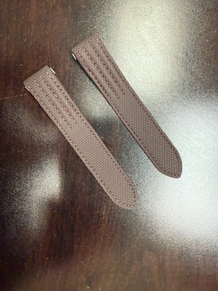 19MM CANVAS WATCH STRAP BAND FOR CARTIER ROADSTER 2510 2524 3312 2722 GMT BROWN