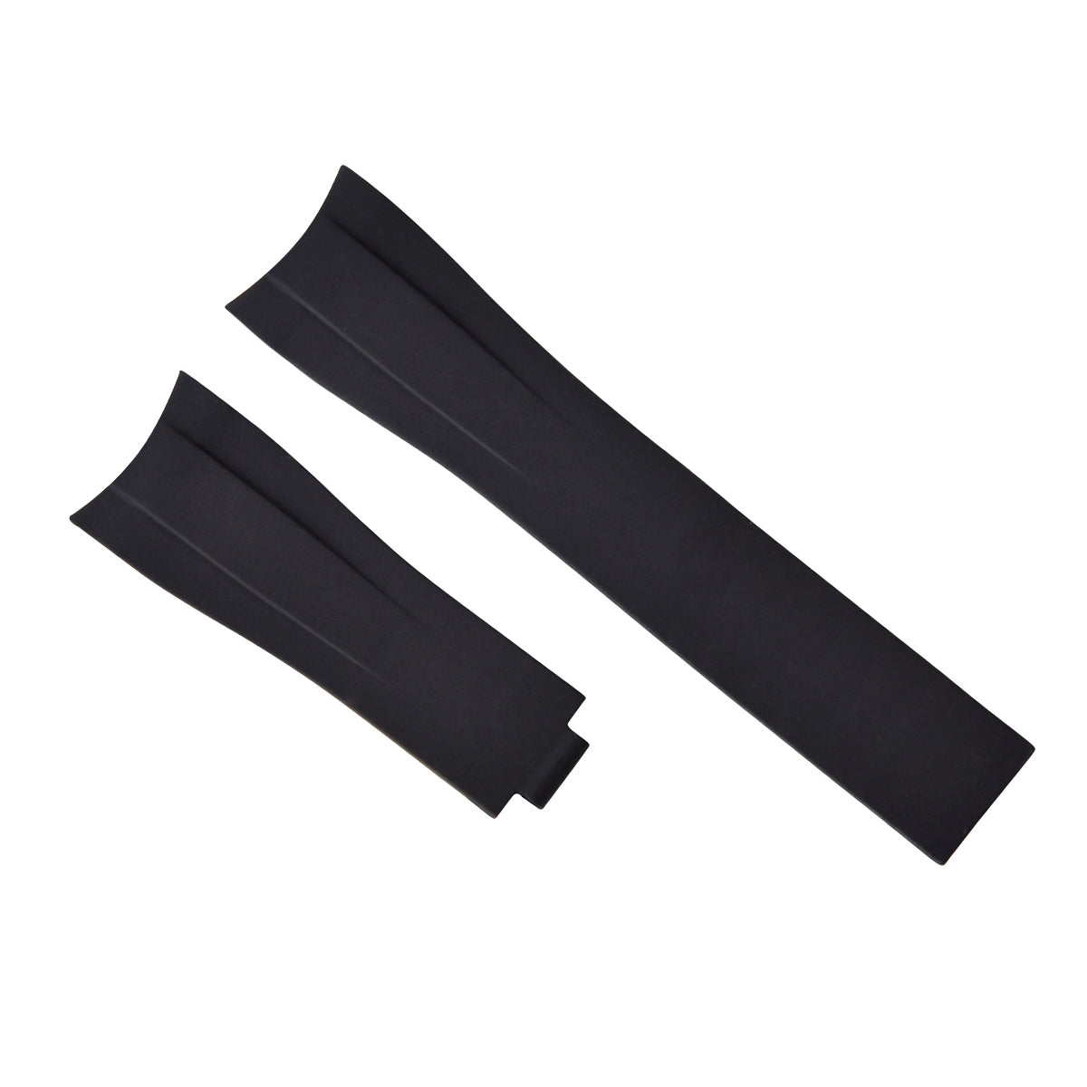20MM RUBBER STRAP OYSTERFLEX FOR ROLEX DAYTONA, SUBMARINER, GMT CURVED END BLACK