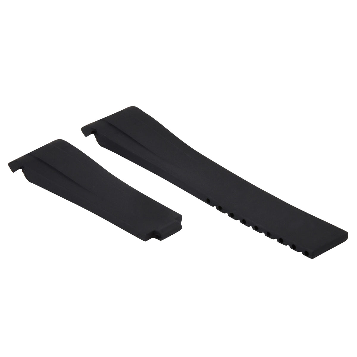 20MM RUBBER STRAP OYSTERFLEX FOR ROLEX DAYTONA, SUBMARINER, GMT CURVED END BLACK