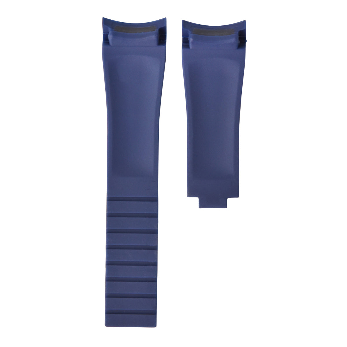 20MM RUBBER WATCH STRAP OYSTERFLEX FOR ROLEX DAYTONA, SUBMARINER, GMT CURVED END, Blue, view 4