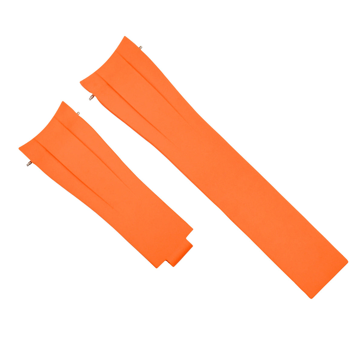 20MM RUBBER STRAP OYSTERFLEX FOR ROLEX DAYTONA, SUBMARINER GMT CURVED END ORANGE