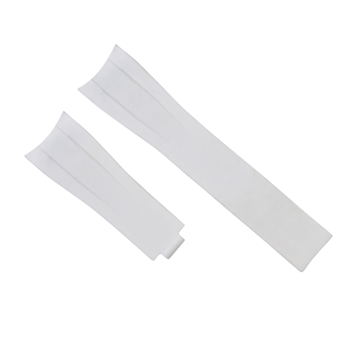 20MM RUBBER STRAP OYSTERFLEX FOR ROLEX DAYTONA, SUBMARINER, GMT CURVED END WHITE