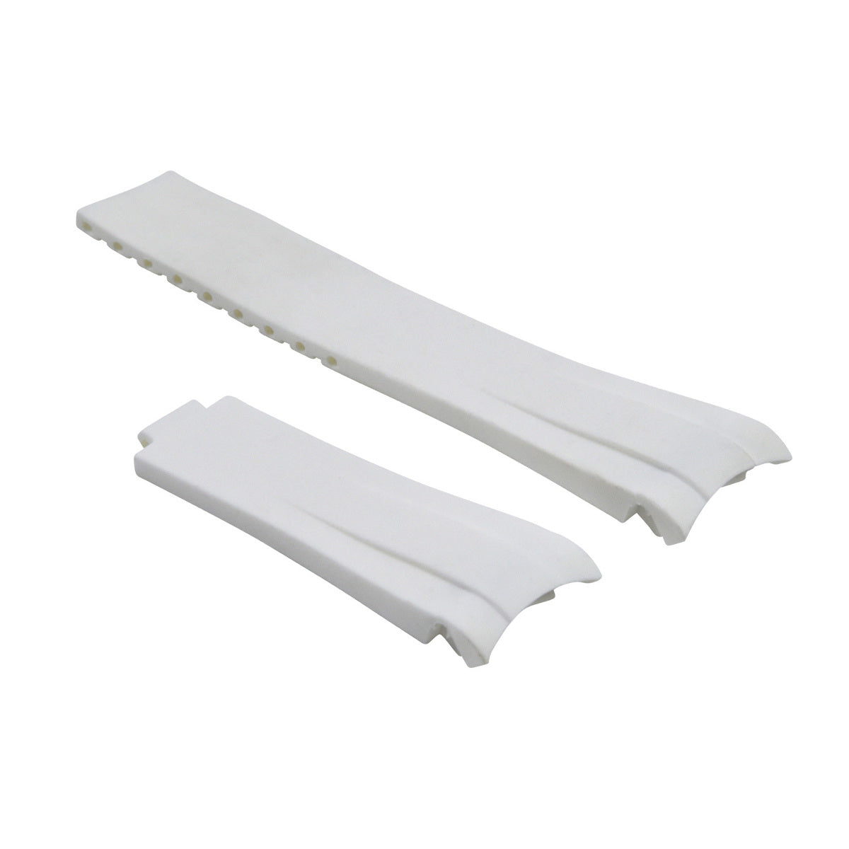 20MM RUBBER STRAP OYSTERFLEX FOR ROLEX DAYTONA, SUBMARINER, GMT CURVED END WHITE