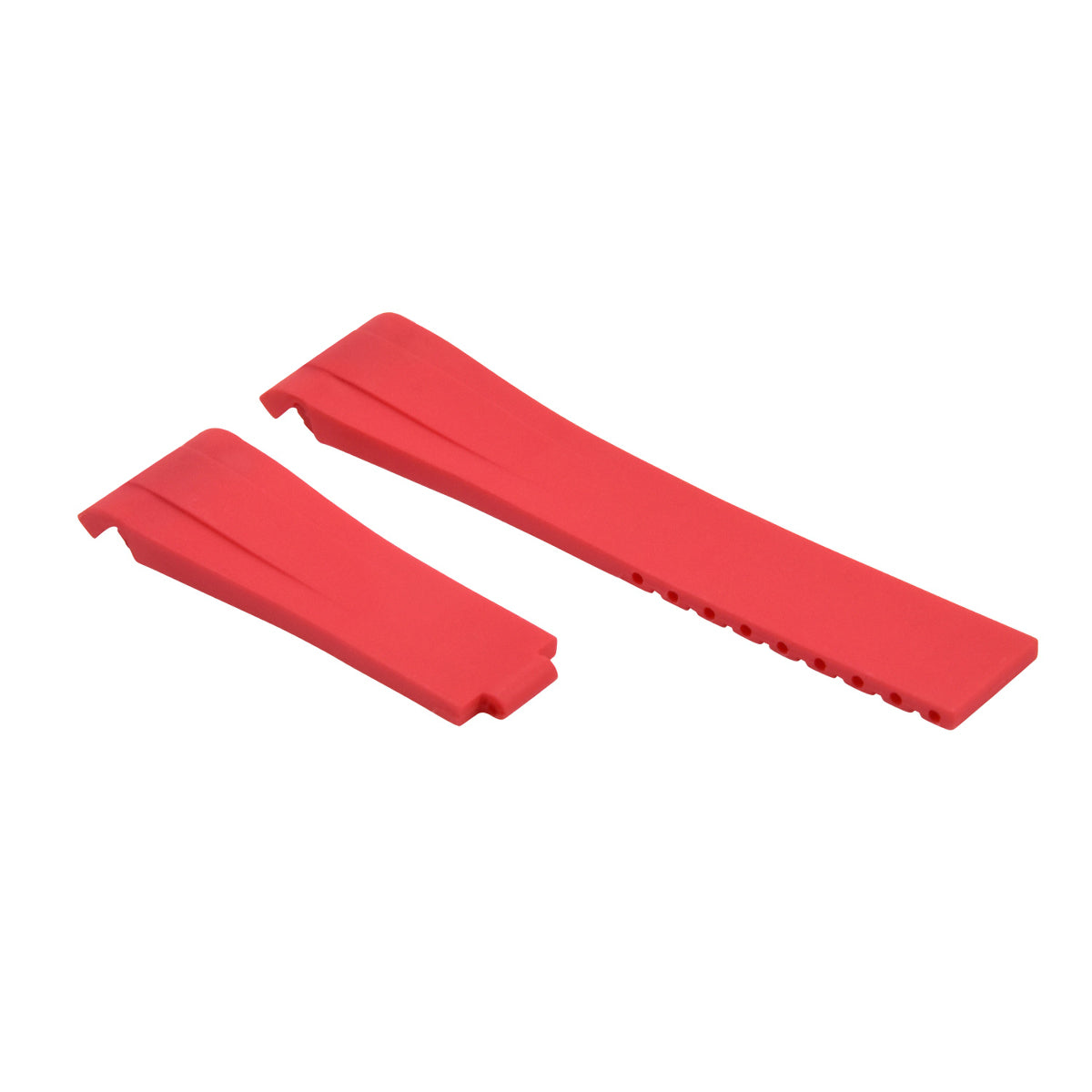 20MM RUBBER STRAP OYSTERFLEX FOR ROLEX DAYTONA, SUBMARINER, GMT CURVED END RED