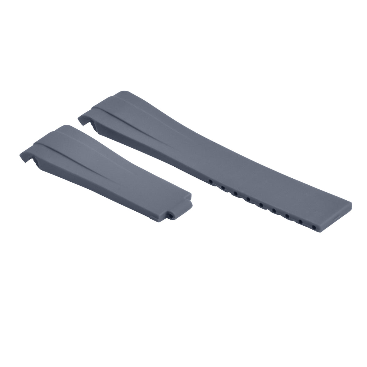 20MM RUBBER STRAP OYSTERFLEX FOR ROLEX DAYTONA, SUBMARINER, GMT CURVED END GREY