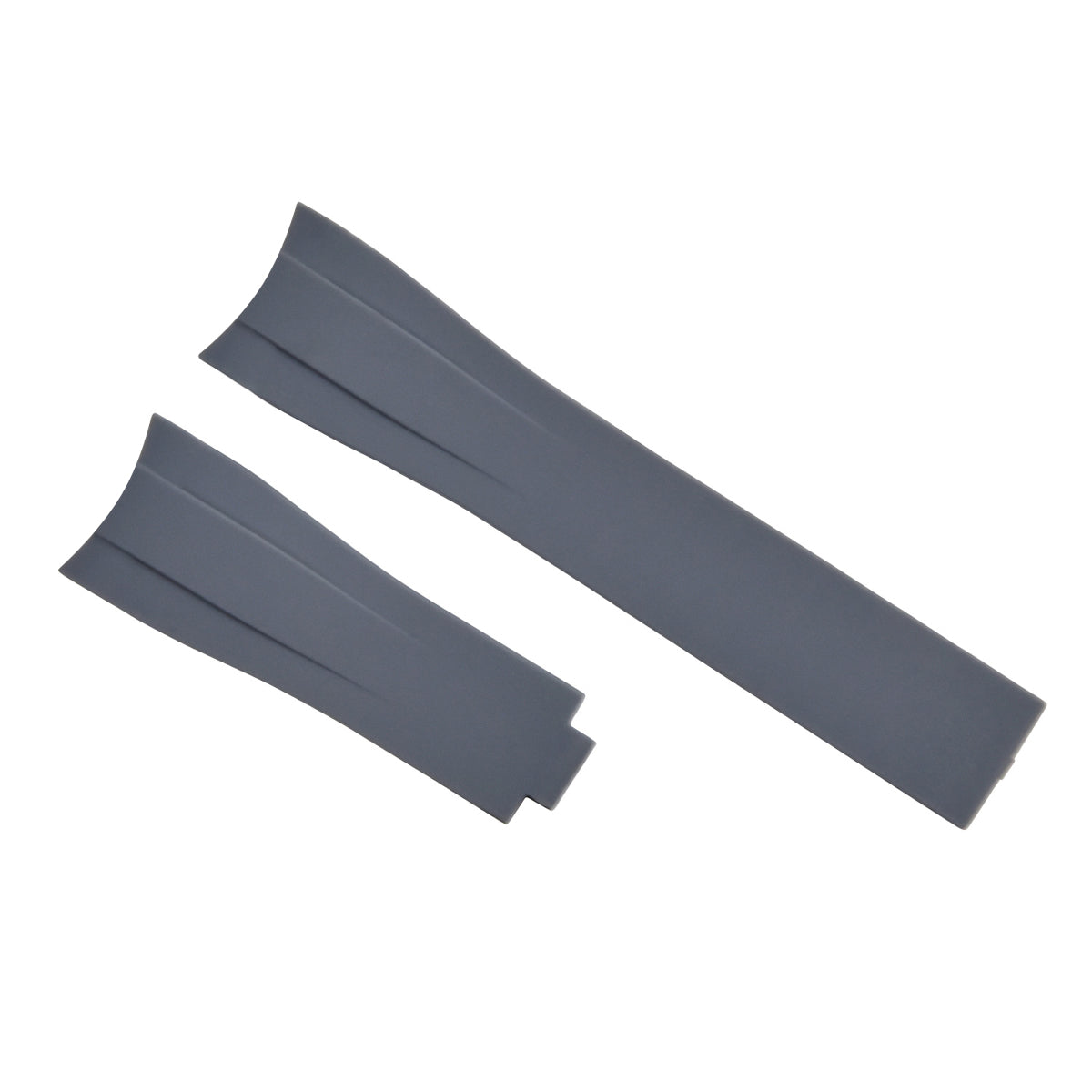 20MM RUBBER STRAP OYSTERFLEX FOR ROLEX DAYTONA, SUBMARINER, GMT CURVED END GREY