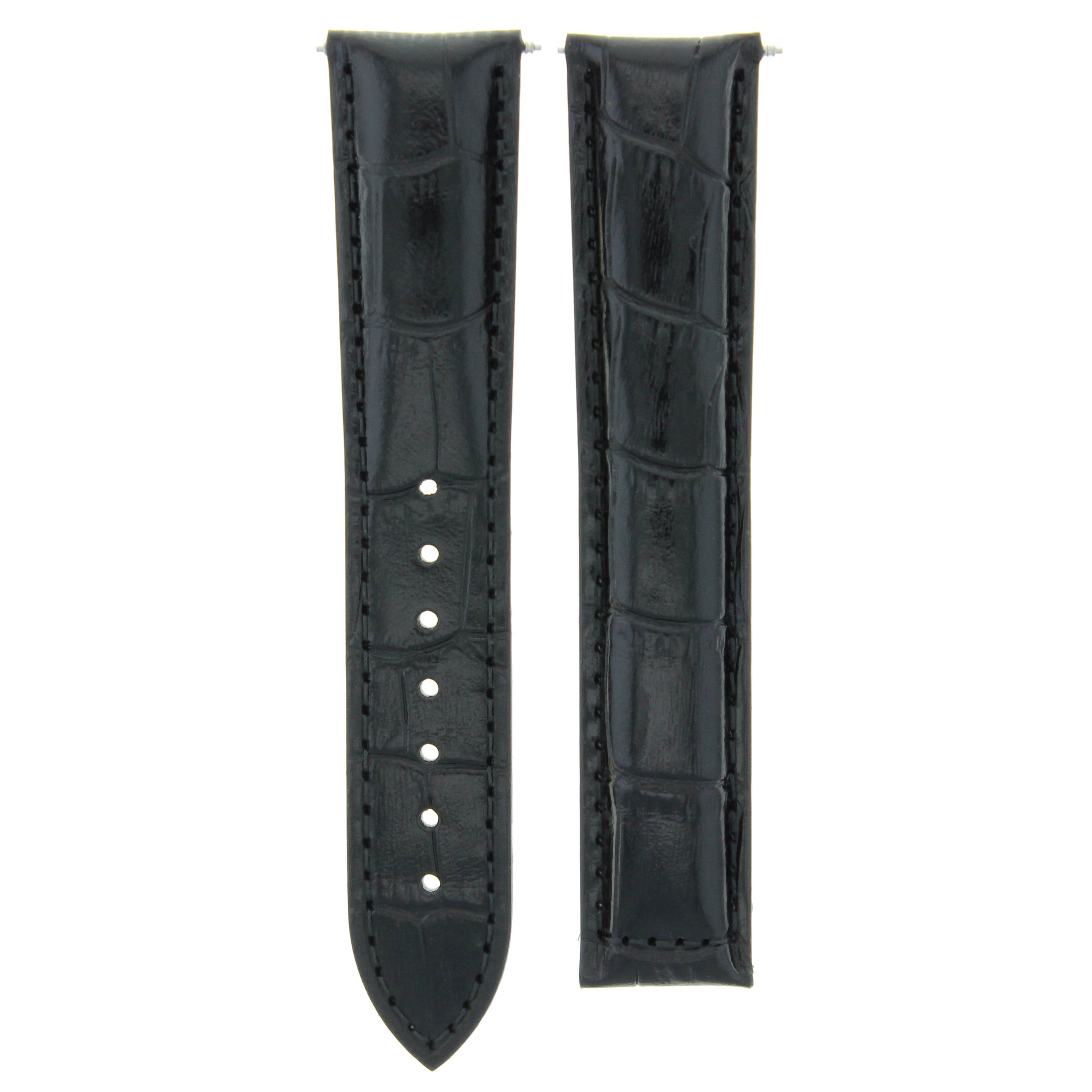 24/20MM BLACK LEATHER WATCH BAND STRAP FOR OMEGA PLANET OCEAN WATCH