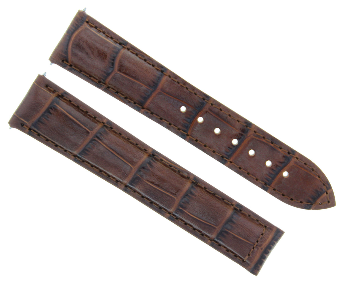 24/20mm Brown Leather Replacement Watch Strap for Omega Planet Ocean