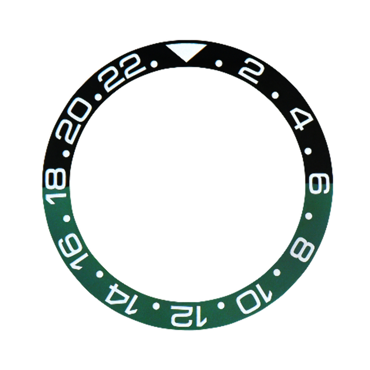REPLACEMENT BEZEL INSERT BLACK/GREEN CERAMIC FOR WATCH 37.40MM X 30.70MM