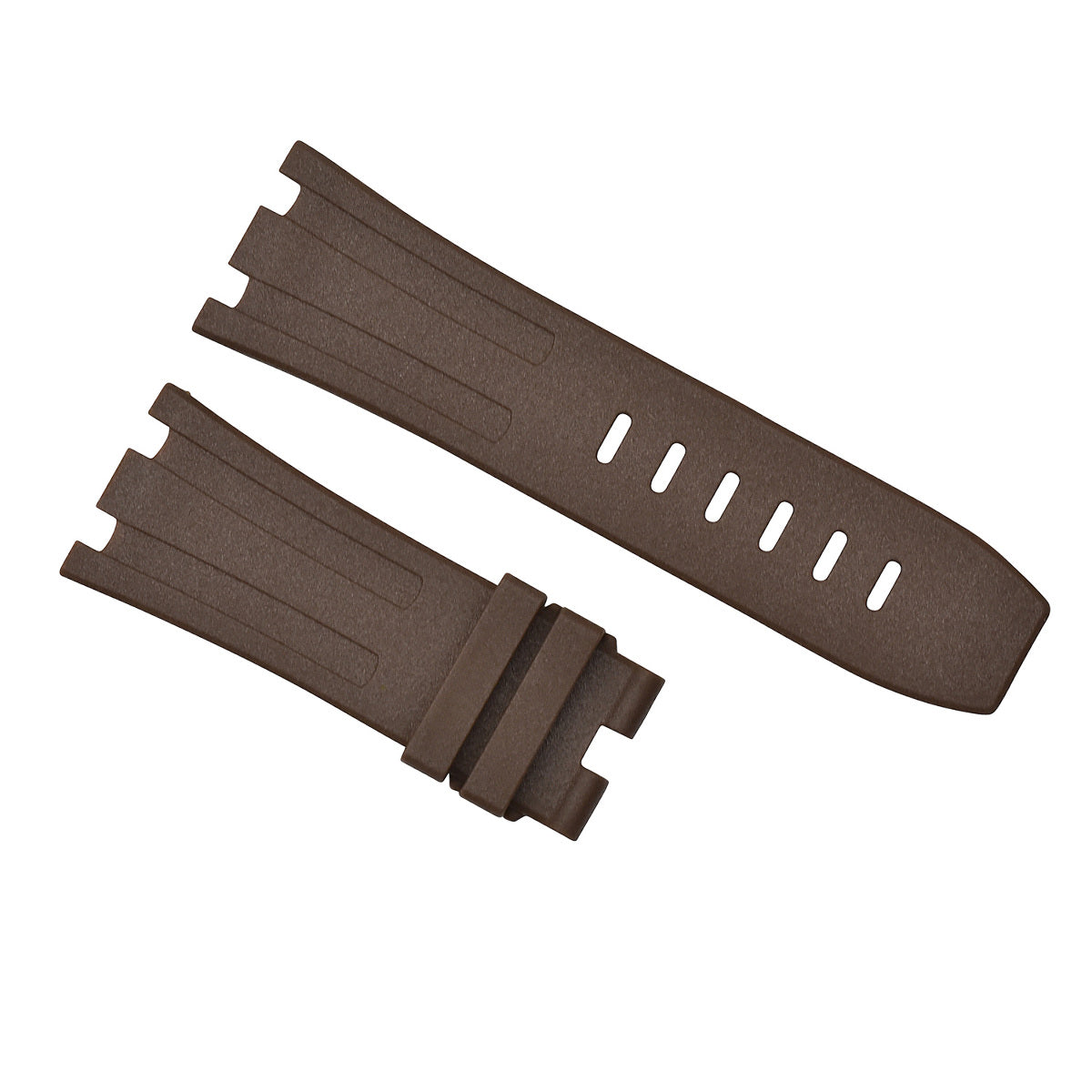 28MM RUBBER BAND STRAP FOR 42MM AUDEMARS PIGUET ROYAL OAK OFFSHORE WATCH BROWN