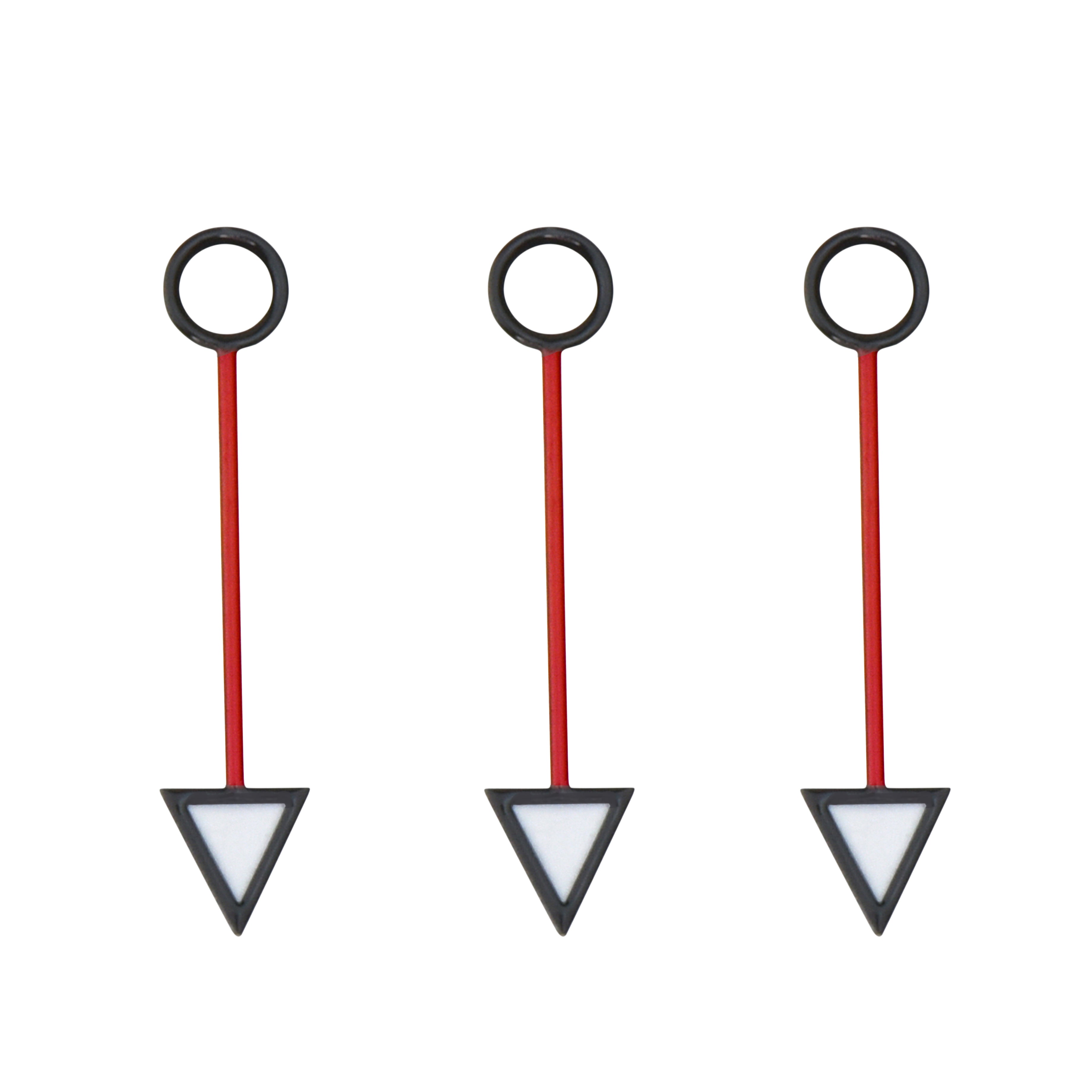 3PCS GMT WATCH HAND FOR ETA MOVEMENT 2824, 2836-2, 2893-2, 2892.A2 BLACK & RED