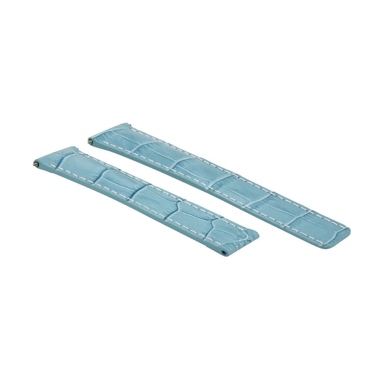 19/16MM LEATHER WATCH STRAP BAND FOR CARTIER TANK SANTOS 4074,WGSA0012 LIGHT BLUE